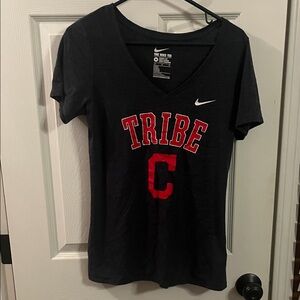 Nike Women's Black Tee with Red Tribe Graphic